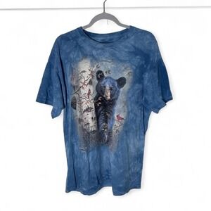 The Mountain blue tie dye bear t-shirt Size XL #tie-dye #nature